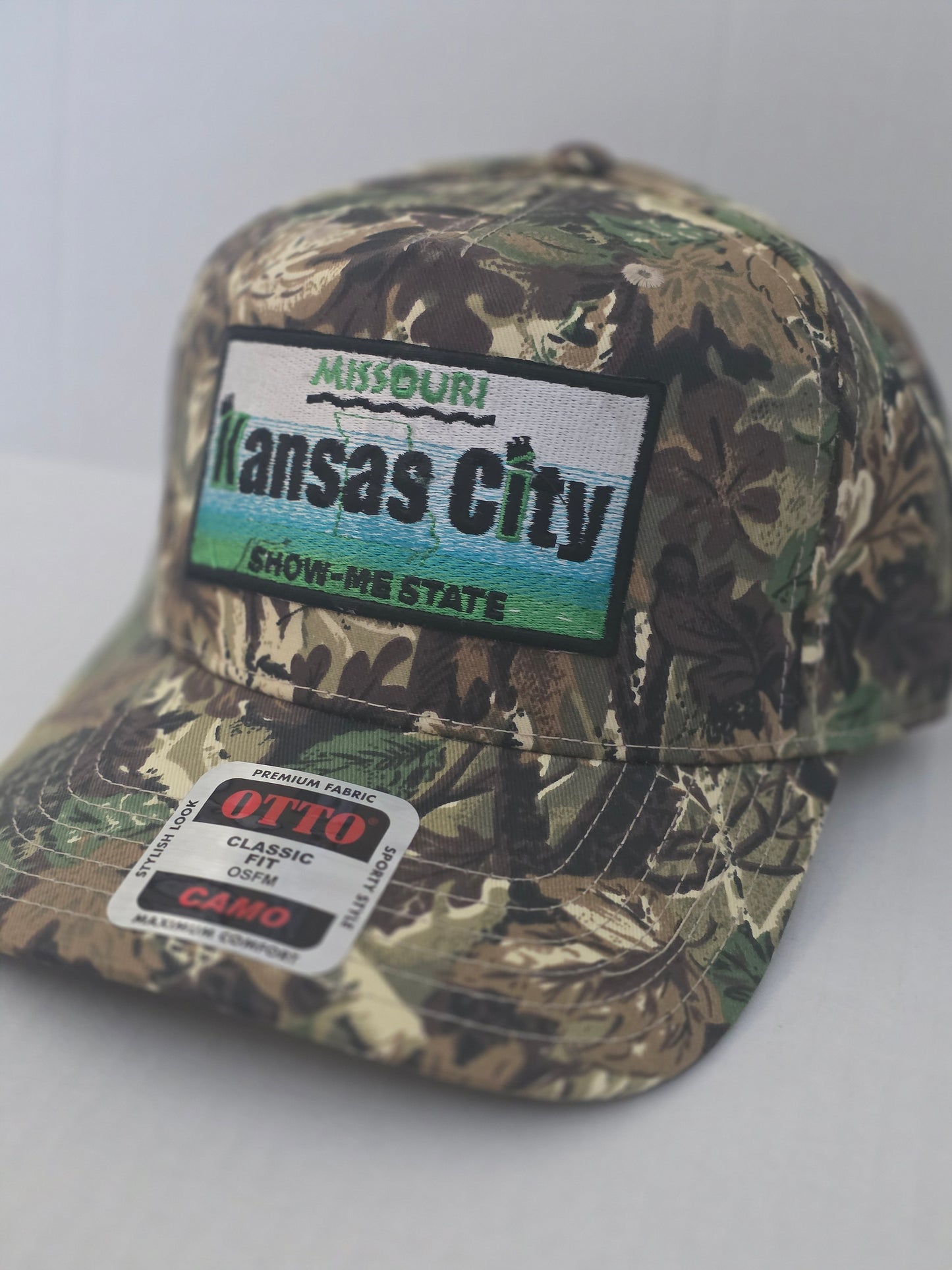 Camo Kansas City License Plate Velcro Strap Hat