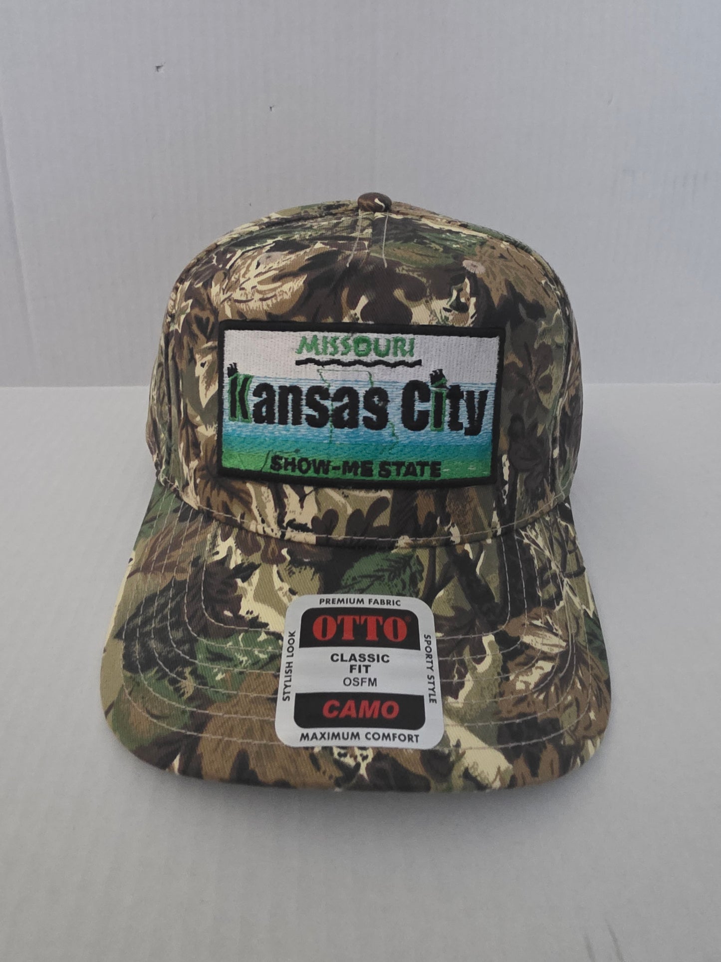 Camo Kansas City License Plate Velcro Strap Hat
