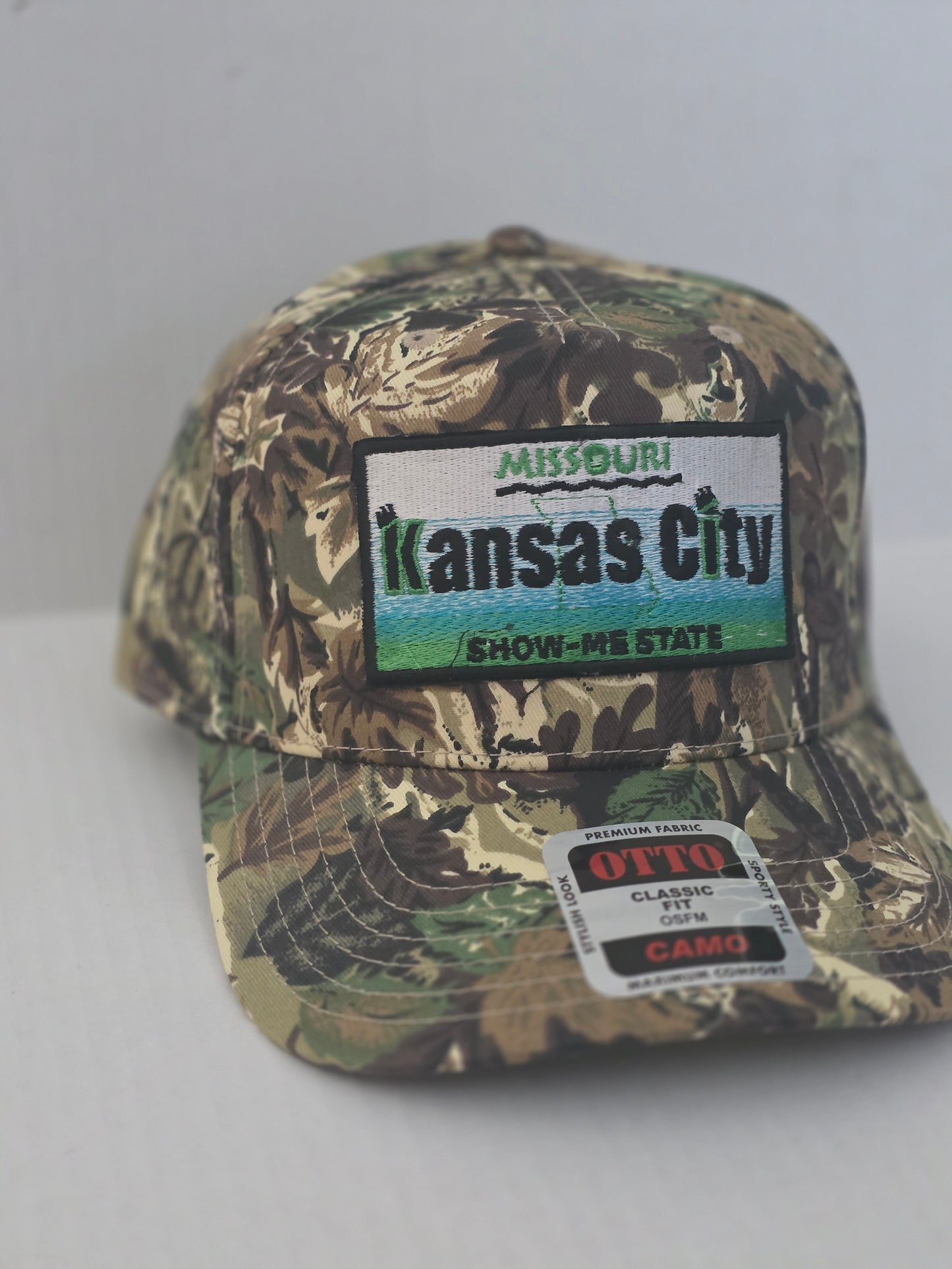 Camo Kansas City License Plate Velcro Strap Hat