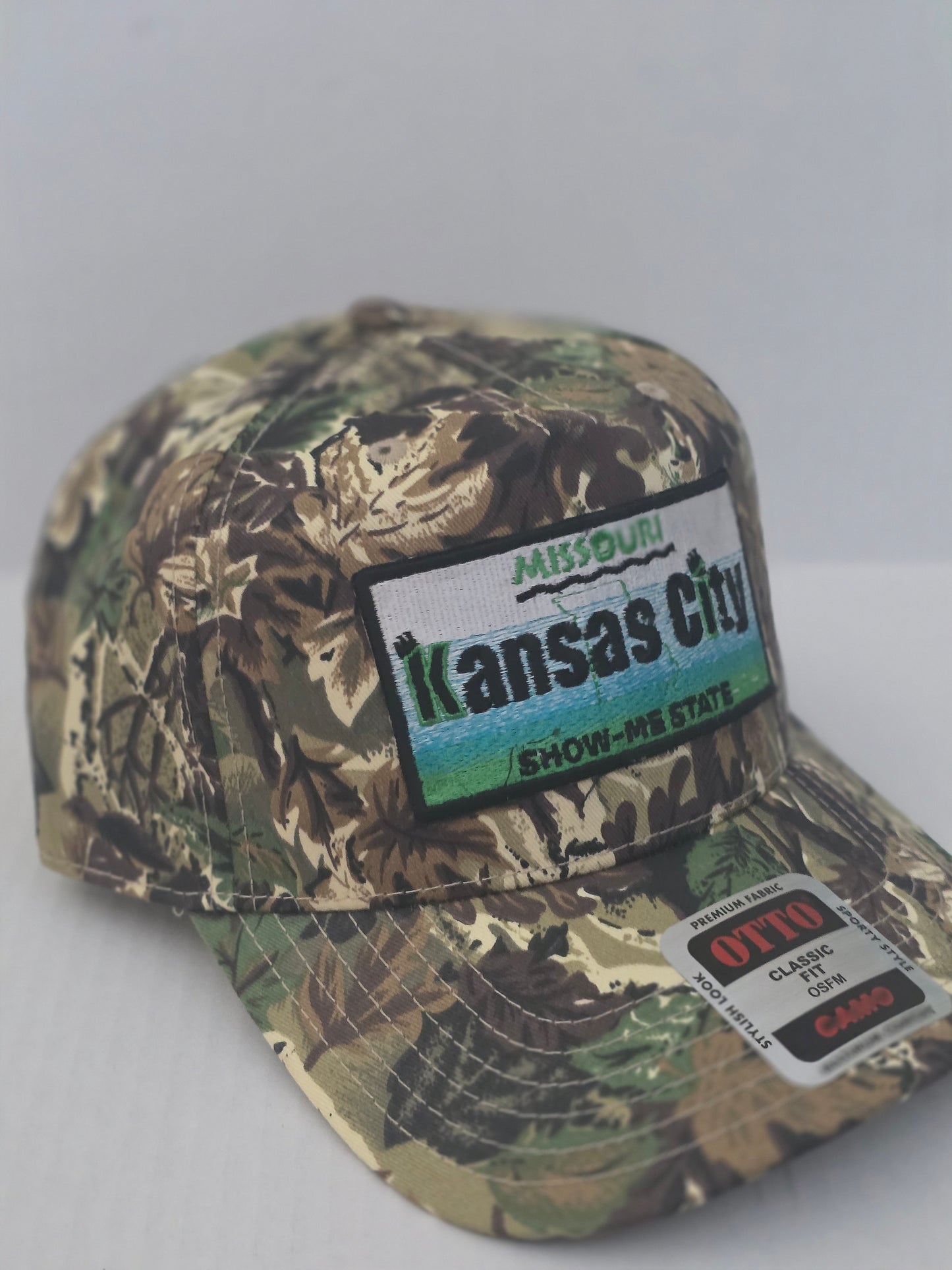 Camo Kansas City License Plate Velcro Strap Hat